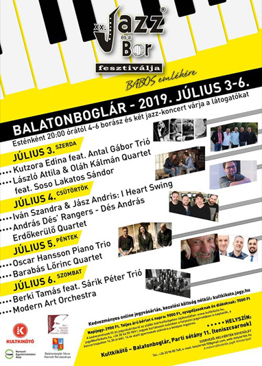 Ezen a héten kezdődik a XX. Jazz és a Bor fesztiválja - Balatonbogláron, a Salföldi Dalföld és a Rozé, Rizling és Jazz Napok Veszprémben